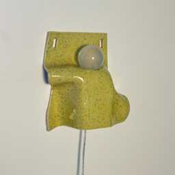 Handmade Yellow Ceramic Wall Sconce, Modern Plug-In Accent Light, Sculptural Designer Lamp - thumbnail 2