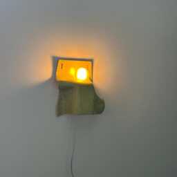 Handmade Yellow Ceramic Wall Sconce, Modern Plug-In Accent Light, Sculptural Designer Lamp - thumbnail 3