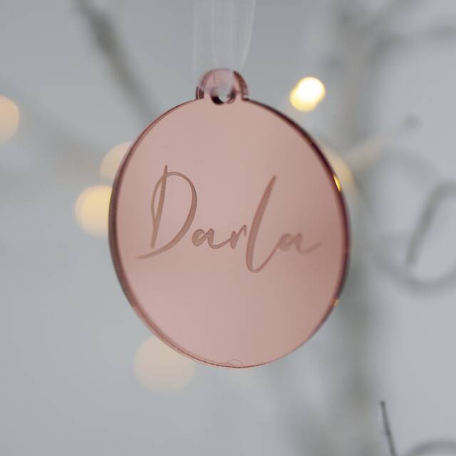 Personalised Christmas Bauble Ornament Personalized Name Baubles Secret Santa Gift Decoration - image 1