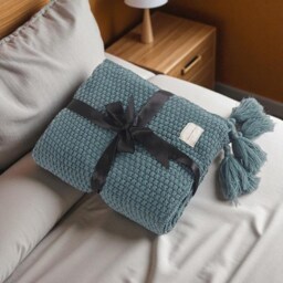 Waffle Weave Soft Cotton Throw Blanket, Lightweight Cozy Knit Breathable Sofa Minimalist Bed Throw, Modern Home Decor Gift - thumbnail 4