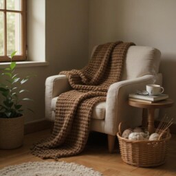 Waffle Weave Soft Cotton Throw Blanket, Lightweight Cozy Knit Breathable Sofa Minimalist Bed Throw, Modern Home Decor Gift - thumbnail 2