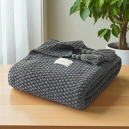 Waffle Weave Soft Cotton Throw Blanket, Lightweight Cozy Knit Breathable Sofa Minimalist Bed Throw, Modern Home Decor Gift - thumbnail 3