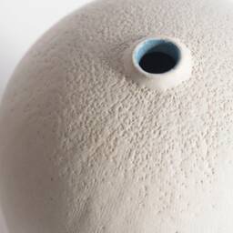 White Matte Sculptural Ceramic Vase Hand-Built Stoneware Art Object Wabi Sabi Japandi Minimalist Vessel - thumbnail 2