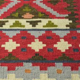 Handwoven Multi Color Cotton Wool Rug - Reversible Kilim, 3.1 X 5 Ft - thumbnail 4