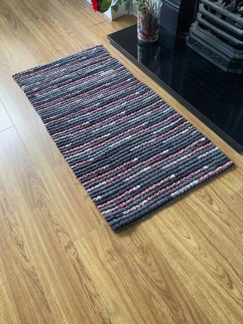 Grey Crochet Rug, Rectangular Handmade Washable Rug For Living Room Or Bedroom - image 1
