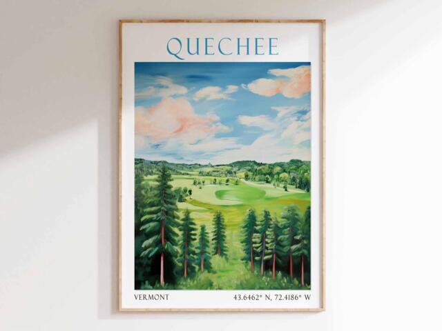 Quechee Vermont Poster, Art Print, Falls Landscape Art, New England Travel - image 1