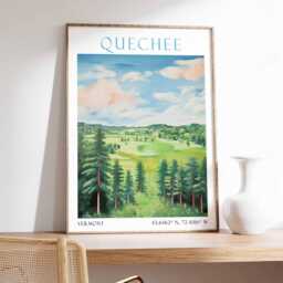 Quechee Vermont Poster, Art Print, Falls Landscape Art, New England Travel - thumbnail 2
