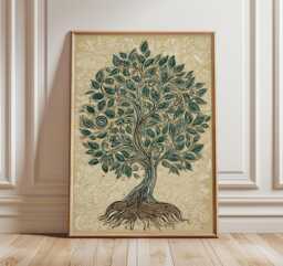 Tree Of Life Poster, Modern Minimalist Wall Art Print, Nature Inspired Boho Decor, Botanical Artwork, Spiritual Zen Home Print - thumbnail 1
