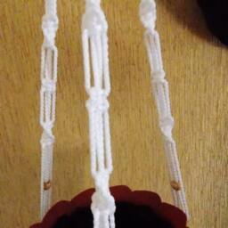 White Plant Hanger - Indoor Outdoor Macrame Holder 24 Inches 3mm Macrame Wall Hanging Planter Patterns - thumbnail 3