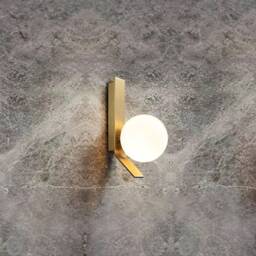 Modern Globe Bathroom Sconce Light, Mid Century Brass Vanity Lighting, Powder Room Wall Sconce, Light Fixture - thumbnail 2