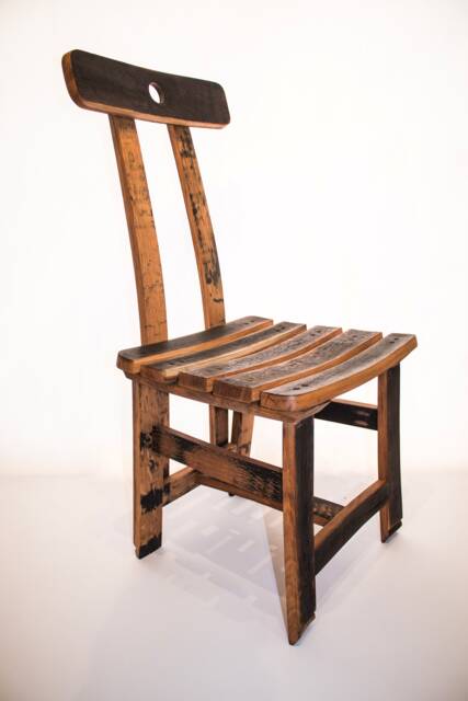 Oak, Scotch Whisky Barrel Stave Dining Chair - image 1
