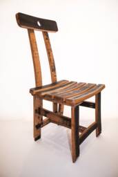 Oak, Scotch Whisky Barrel Stave Dining Chair - thumbnail 1