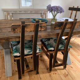 Oak, Scotch Whisky Barrel Stave Dining Chair - thumbnail 4