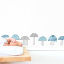 Mushrooms - Fabric Wall Decal Woodland Blue Collection Mej - thumbnail 3