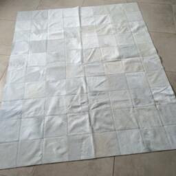 "Cowhide Patchwork Rug. White Amazing Design 5.2 Ft X 6.6 Ft 8 " - thumbnail 3