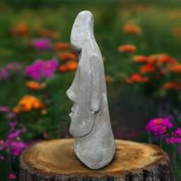 Stone Moai Statue Concrete Tiki Head Figurine Polynesian Island Sculpture Outdoor Garden Ornament Rapa Nui Decor Unique Handmade Gift - thumbnail 2