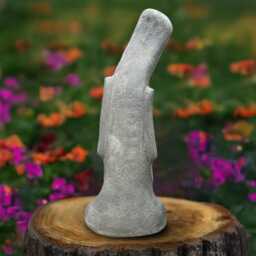 Stone Moai Statue Concrete Tiki Head Figurine Polynesian Island Sculpture Outdoor Garden Ornament Rapa Nui Decor Unique Handmade Gift - thumbnail 3