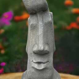 Stone Moai Statue Concrete Tiki Head Figurine Polynesian Island Sculpture Outdoor Garden Ornament Rapa Nui Decor Unique Handmade Gift - thumbnail 4