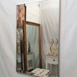 Oltons Plain Silver Framed Modern Wall Mirror Rectangular 25mm Bevelled Glass UK - thumbnail 3