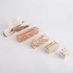 Travertine Card Holder, Marble Menu Jewelry Display, Name Tag Wedding Bar Sign, Stone Place Holders - thumbnail 2