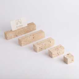 Travertine Card Holder, Marble Menu Jewelry Display, Name Tag Wedding Bar Sign, Stone Place Holders - thumbnail 3