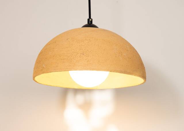 Sand Yellow Ceramic Dome Pendant Light Dining Room Chandelier - 8/12/16/19 - image 1