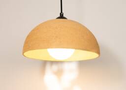 Sand Yellow Ceramic Dome Pendant Light Dining Room Chandelier - 8/12/16/19