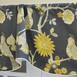 Mill Creek Black & Beige Cameo Toile - Window Valance Lined Corded Rod Pocket Scalloped Romantic French Country Made To Order - thumbnail 4