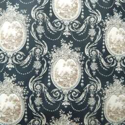 Mill Creek Black & Beige Cameo Toile - Window Valance Lined Corded Rod Pocket Scalloped Romantic French Country Made To Order - thumbnail 2