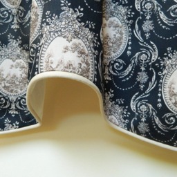 Mill Creek Black & Beige Cameo Toile - Window Valance Lined Corded Rod Pocket Scalloped Romantic French Country Made To Order - thumbnail 3