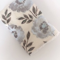 Floral Minky Baby Blanket Cotton Stroller Blanket - 30x26 Inches - thumbnail 3