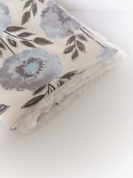 Floral Minky Baby Blanket Cotton Stroller Blanket - 30x26 Inches - thumbnail 1