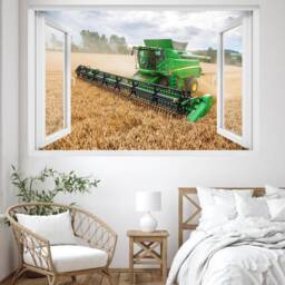 Heavy Machinery Combine Harvester Wheat Field Wall Art Sticker Decal Mural Poster Decor 319 - thumbnail 1