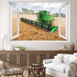 Heavy Machinery Combine Harvester Wheat Field Wall Art Sticker Decal Mural Poster Decor 319 - thumbnail 3