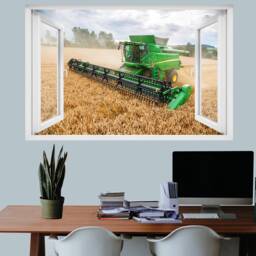 Heavy Machinery Combine Harvester Wheat Field Wall Art Sticker Decal Mural Poster Decor 319 - thumbnail 2