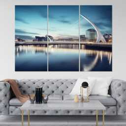 Abstract Dublin Painting Canvas Print, Samuel Beckett Bridge Canvas, Ireland Wall Art, Framed & Ready To Hang - thumbnail 3