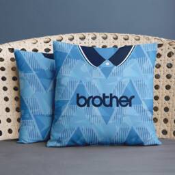 Manchester Blue - 1989 Home Retro Football Cushion 45cm - thumbnail 2