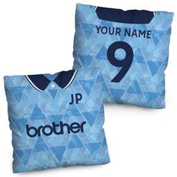 Manchester Blue - 1989 Home Retro Football Cushion 45cm - thumbnail 1