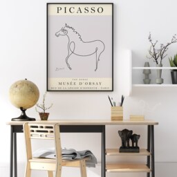Picasso Exhibition Poster, The Grey Horse, Horse Art, Animal Decor, Art Print, Minimalist Line Gift, A1/A2/A3/A4 - thumbnail 3