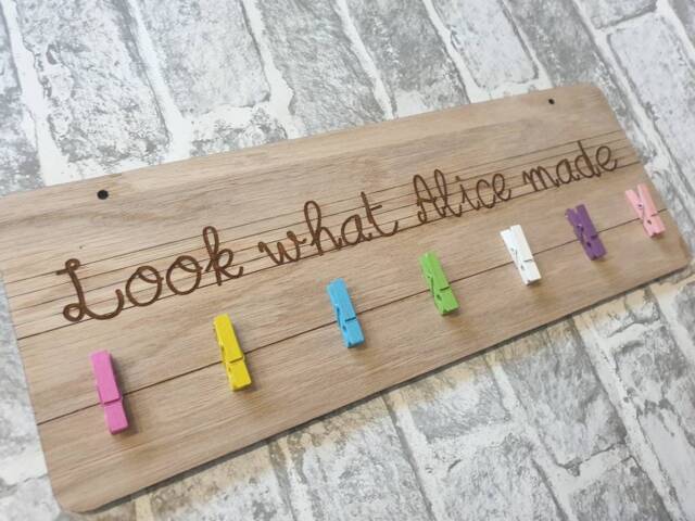 Peg Board For Nursery/School Work Look What I Made. Can Be Personalised. Children's Artwork Display With Pegs - image 1