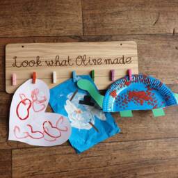 Peg Board For Nursery/School Work Look What I Made. Can Be Personalised. Children's Artwork Display With Pegs - thumbnail 2