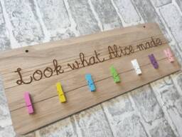 Peg Board For Nursery/School Work Look What I Made. Can Be Personalised. Children's Artwork Display With Pegs - thumbnail 1