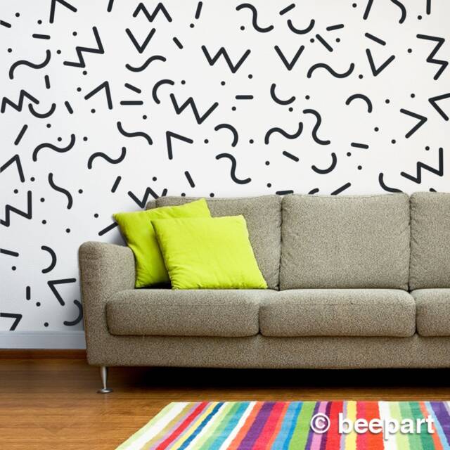 80S Style Wall Decals Retro Memphis Group Pattern Set - image 1