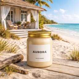 Beachfront Cottage - Vegan, Triple Scented, Luxury Handmade Candle, 70 Hour Burn Time, 460 Grams - thumbnail 1