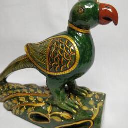Green Jade Parrot Statue, Gemstone Bird Sculpture, Spiritual Crystal Gifts Home Decor - thumbnail 3