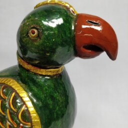 Green Jade Parrot Statue, Gemstone Bird Sculpture, Spiritual Crystal Gifts Home Decor - thumbnail 4
