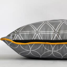 Grey & Yellow Geometric Cushion 45cm X Cotton - thumbnail 3