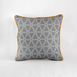 Grey & Yellow Geometric Cushion 45cm X Cotton - thumbnail 2