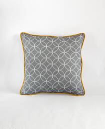 Grey & Yellow Geometric Cushion 45cm X Cotton