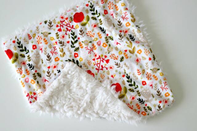 Dream Lovie. Security Blanket. Personalized Lovey. Faux Fur Wild Flowers. Mini Baby Minky Shower Gift - image 1